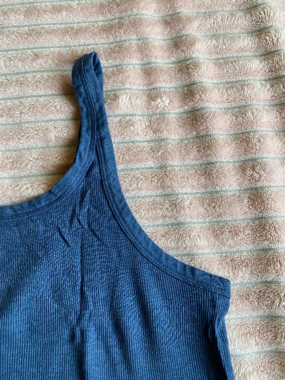 Blue Ribbed Tank Top